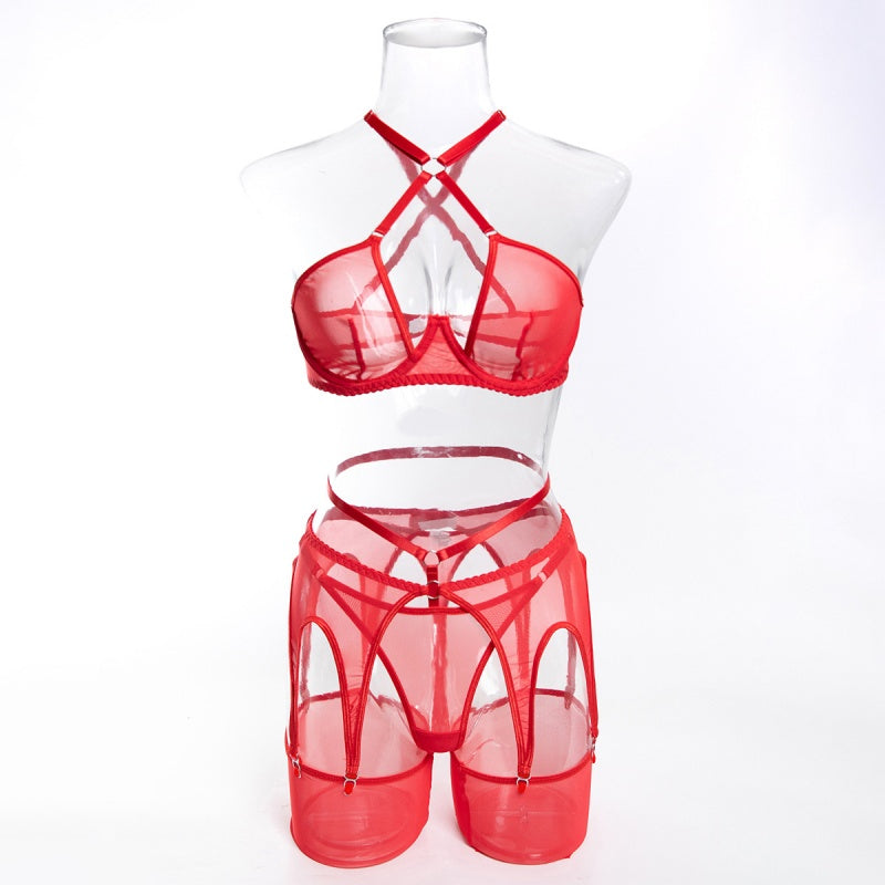 Sheer Mesh Halter Garter
