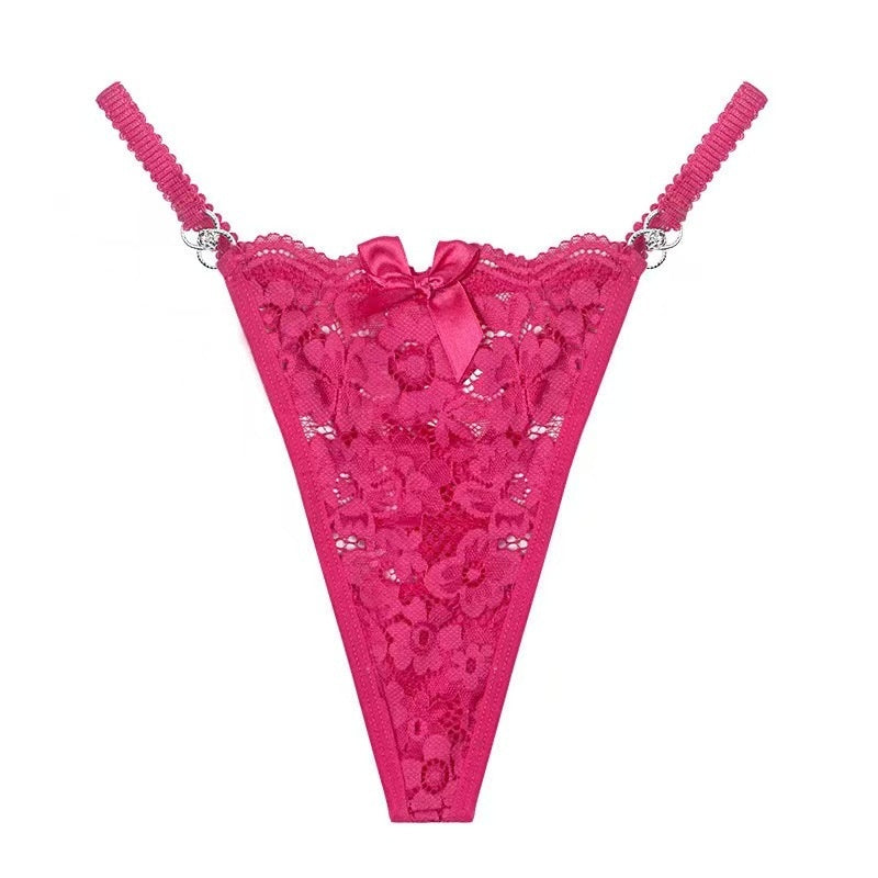 Rhinestone Lace Thong
