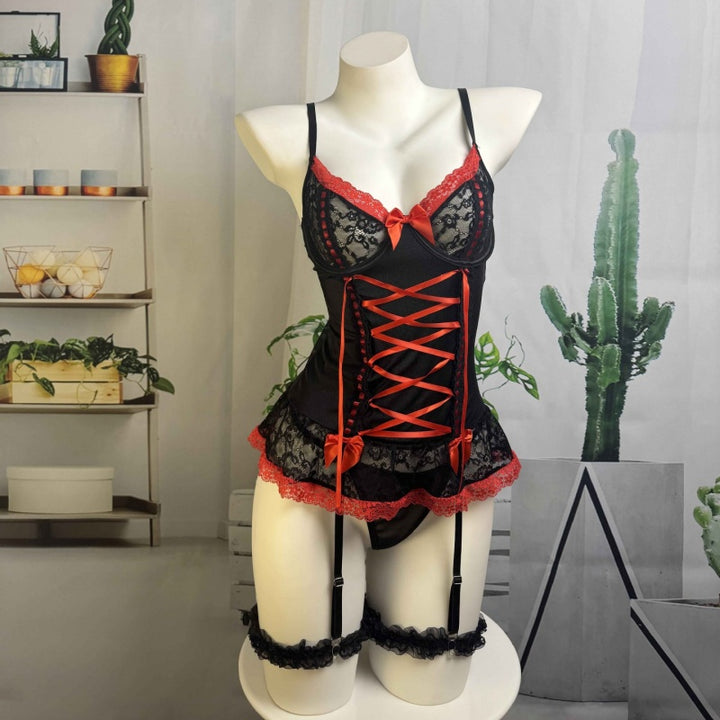 Lace Ribbon Babydoll