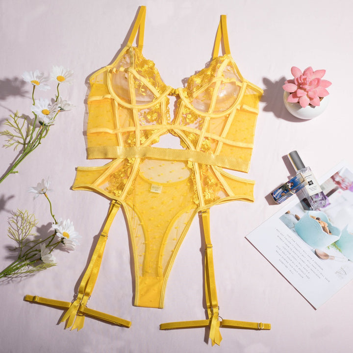 Seductive Lace Garter Bodysuit