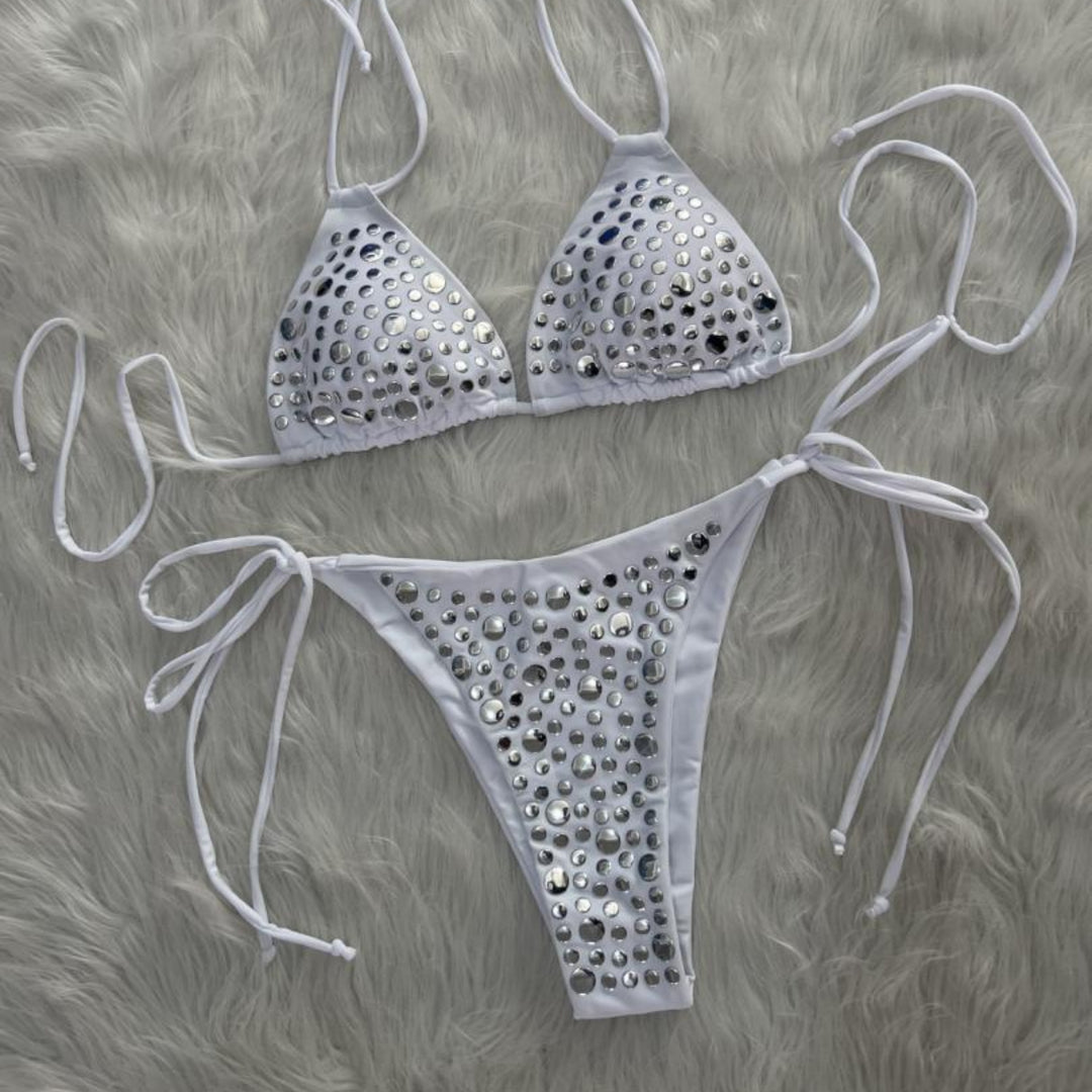 2026 Sexy European &amp; American-Style Two-Piece Sequin Bikini Beach Swimwear
