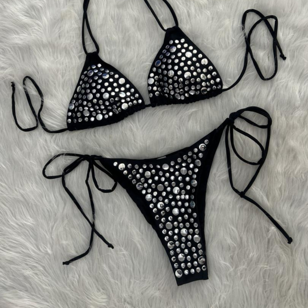 2026 Sexy European &amp; American-Style Two-Piece Sequin Bikini Beach Swimwear