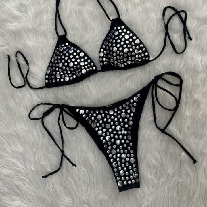 2026 Sexy European &amp; American-Style Two-Piece Sequin Bikini Beach Swimwear